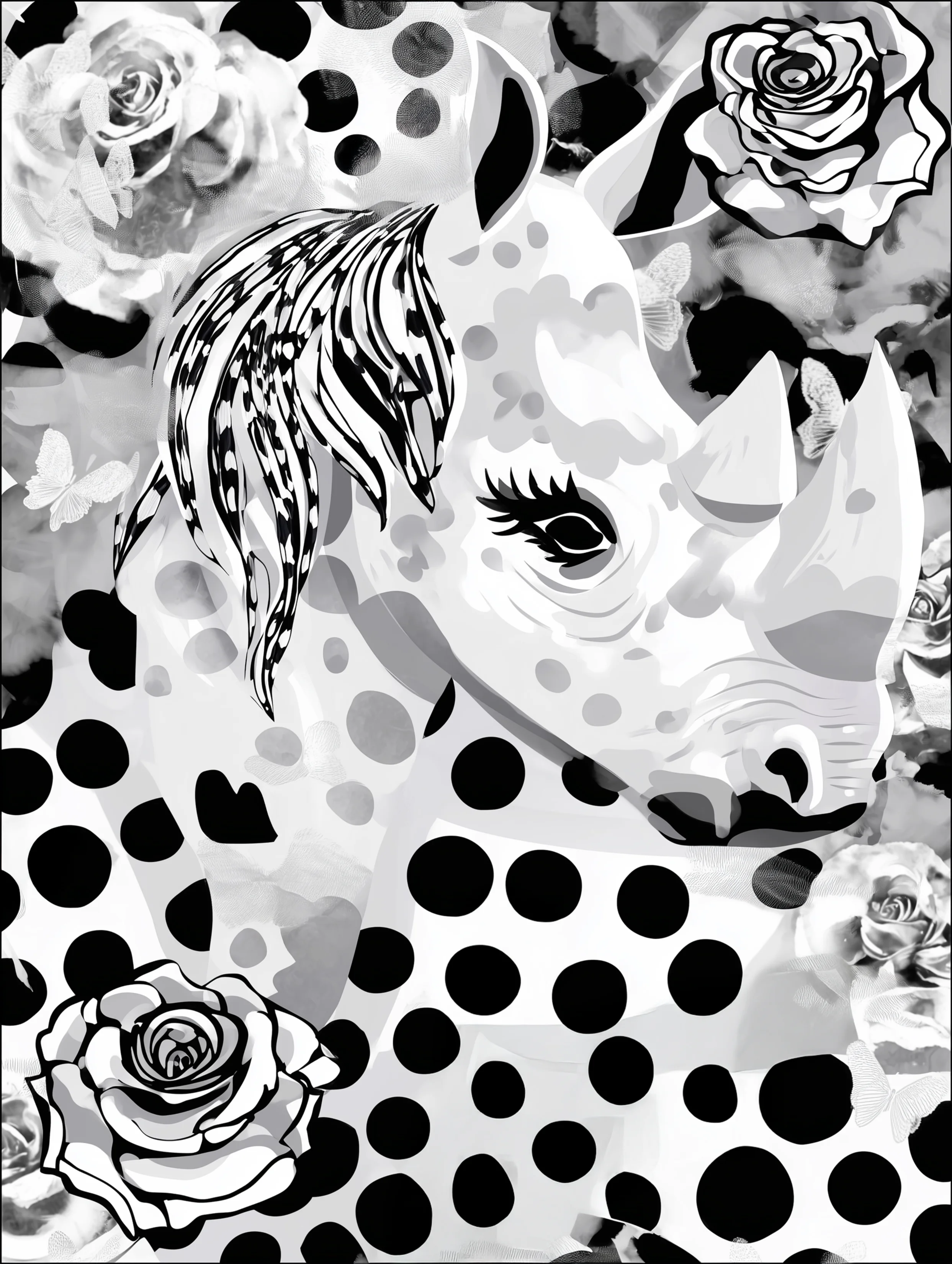 Free printable rhino coloring pages for adults featuring eyelashes light rhino